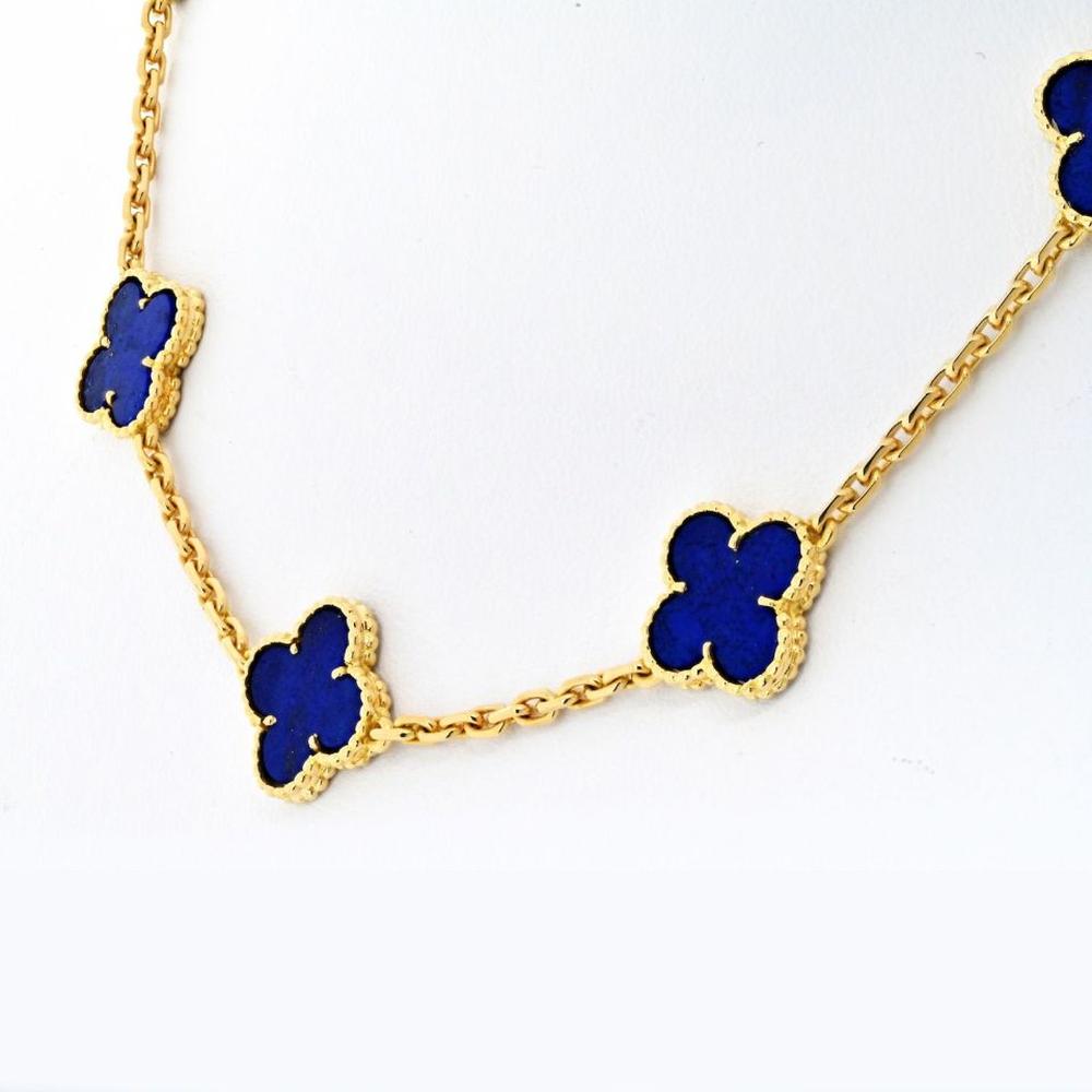 10 motifs necklace hot lapis lazuli 18K real gold plated clover jewelry