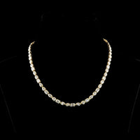 18K Yellow Gold 16.57 Carats Mixed Shape Tennis Necklace with Bezel Set Emerald, Marquise & Oval Lab Diamonds - E-F VVS2 - Covaloro Fine Jewelry