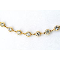 18K Yellow Gold 16-Inch Diamond By The Yard Necklace with 11.68 Carat Total Diamond Weight