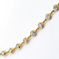 18K Yellow Gold 16-Inch Diamond By The Yard Necklace with 11.68 Carat Total Diamond Weight