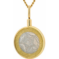 18K Yellow Gold 18-Inch Necklace with Italian Coin Pendant