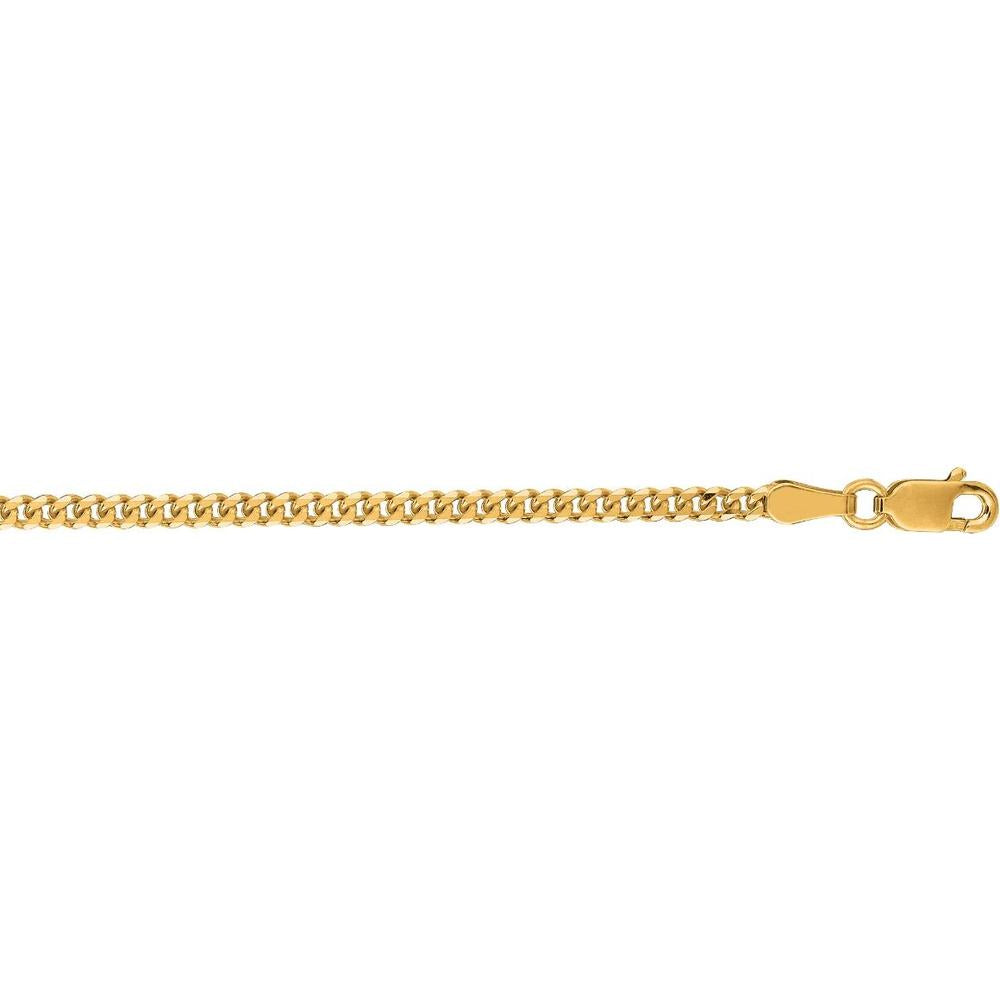 18K Yellow Gold 2.2mm Gourmette Chain Necklace with Polished Finish - 18" by Orozza Fine Jewelry