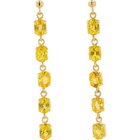 18K Yellow Gold 2.34 Carat Yellow Sapphire Dangle Earrings