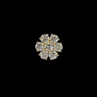 18K Yellow Gold 2 Carat Lab Diamond Floral Cluster Stud Earrings - Round Brilliant Cut with E-F VS1 Clarity - Covaloro Fine Jewelry