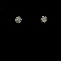 18K Yellow Gold 2 Carat Lab Diamond Floral Cluster Stud Earrings - Round Brilliant Cut with E-F VS1 Clarity - Covaloro Fine Jewelry
