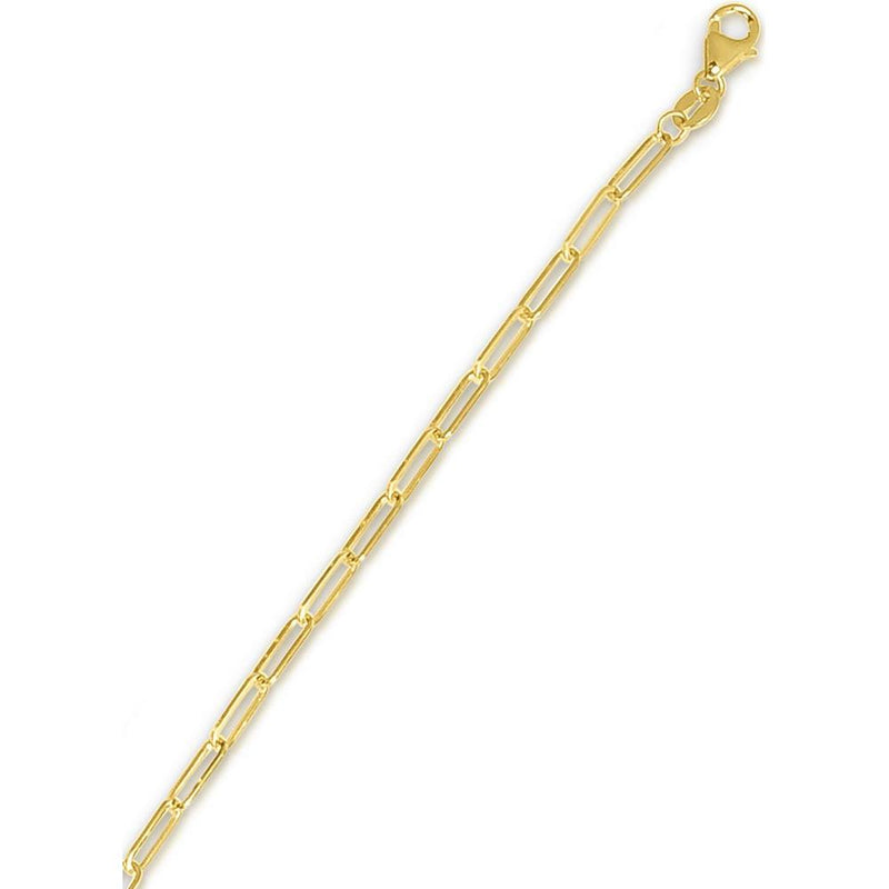 18K Yellow Gold 20" Paperclip Link Chain Necklace with Lobster Clasp by Orozza Fine Jewelry