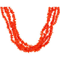 18K Yellow Gold 27-Inch Multi-Strand Organic Coral Chip Necklace
