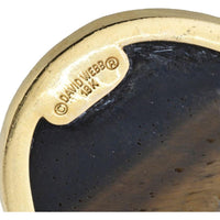 18K Yellow Gold 27-Inch Tiger's Eye Bead Necklace with Oval Pendant and Miniature Frog by David Webb