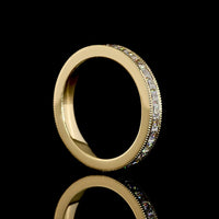 18K Yellow Gold 3/4 Eternity Band with Channel Set Princess Cut Lab Diamonds - 1.18 Carat Total Weight, E-F Color VS1 Clarity - Covaloro Fine Jewelry