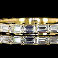 18K Yellow Gold 3/4 Eternity Band with East-West Set Baguette Lab Diamonds - 0.94 Carat Total Weight, E-F Color VS1 Clarity - Covaloro Fine Jewelry
