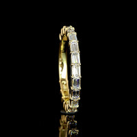 18K Yellow Gold 3/4 Eternity Band with East-West Set Baguette Lab Diamonds - 0.94 Carat Total Weight, E-F Color VS1 Clarity - Covaloro Fine Jewelry
