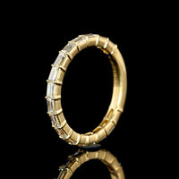 18K Yellow Gold 3/4 Eternity Band with East-West Set Baguette Lab Diamonds - 0.94 Carat Total Weight, E-F Color VS1 Clarity - Covaloro Fine Jewelry