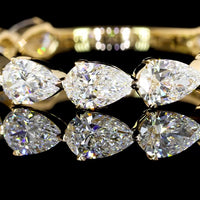 18K Yellow Gold 3/4 Eternity Band with East-West Set Pear Shape Lab Diamonds - 1.67 Carats Total Diamond Weight (E-F Color, VS1 Clarity) - Covaloro Fine Jewelry