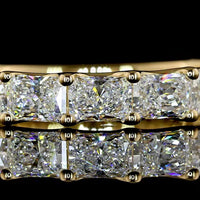 18K Yellow Gold 3/4 Eternity Band with East-West Set Radiant Cut Lab Diamonds - 2.29 Carat Total Weight - Covaloro Fine Jewelry