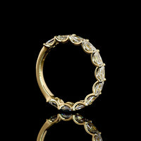 18K Yellow Gold 3/4 Eternity Band with East-West Set Radiant Cut Lab Diamonds - 2.29 Carat Total Weight - Covaloro Fine Jewelry