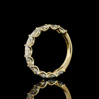 18K Yellow Gold 3/4 Eternity Band with East-West Set Radiant Cut Lab Diamonds - 2.29 Carat Total Weight - Covaloro Fine Jewelry