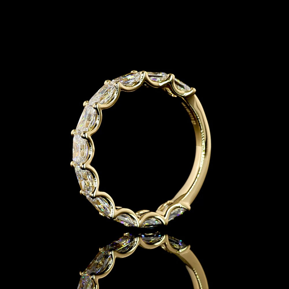 18K Yellow Gold 3/4 Eternity Band with East-West Set Radiant Cut Lab Diamonds - 2.29 Carat Total Weight - Covaloro Fine Jewelry