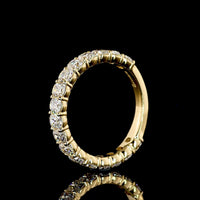 18K Yellow Gold 3/4 Eternity Band with North-South Antique Cushion Cut Lab Diamonds - 2.33 Carats Total Diamond Weight - Covaloro Fine Jewelry