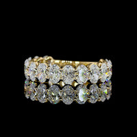 18K Yellow Gold 3/4 Eternity Band with North-South Oval Cut Lab Diamonds - 2.93 Carat Total Weight, E-F VS Clarity - Covaloro Fine Jewelry