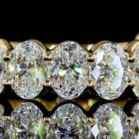 18K Yellow Gold 3/4 Eternity Band with North-South Oval Cut Lab Diamonds - 2.93 Carat Total Weight, E-F VS Clarity - Covaloro Fine Jewelry