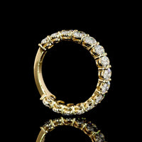 18K Yellow Gold 3/4 Eternity Band with North-South Oval Cut Lab Grown Diamonds - 3.21 Carat Total Weight, E-F Color VS1 Clarity - Covaloro Fine Jewelry