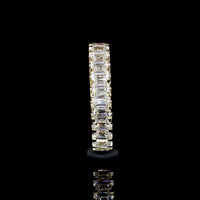 18K Yellow Gold 3/4 Eternity Band with North-South Prong Set Emerald Cut Lab Diamonds - 1.22 Carat Total Diamond Weight - Covaloro Fine Jewelry