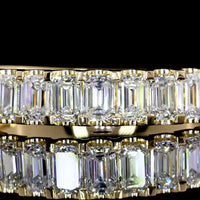 18K Yellow Gold 3/4 Eternity Band with North-South Prong Set Emerald Cut Lab Diamonds - 1.22 Carat Total Diamond Weight - Covaloro Fine Jewelry