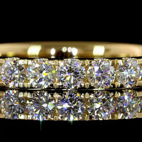 18K Yellow Gold 3/4 Eternity Band with Pavé Micro Set Round Lab Diamonds - 0.87 Carat Total Diamond Weight - Covaloro Fine Jewelry