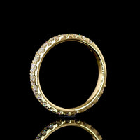 18K Yellow Gold 3/4 Eternity Band with Pavé Micro Set Round Lab Diamonds - 0.87 Carat Total Diamond Weight - Covaloro Fine Jewelry