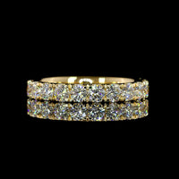 18K Yellow Gold 3/4 Eternity Band with Pavé Micro Set Round Lab Diamonds - 1.68 Carats Total Diamond Weight, E-F Color VS1 Clarity - Covaloro Fine Jewelry