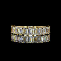 18K Yellow Gold 3/4 Eternity Band with Prong Set Emerald Cut Lab Diamonds - 1.72 Carat Total Diamond Weight, E-F Color VS Clarity - Covaloro Fine Jewelry