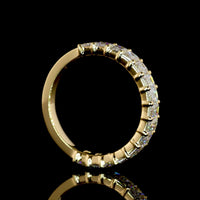 18K Yellow Gold 3/4 Eternity Band with Prong Set Emerald Cut Lab Diamonds - 1.72 Carat Total Diamond Weight, E-F Color VS Clarity - Covaloro Fine Jewelry