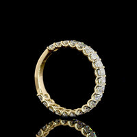 18K Yellow Gold 3/4 Eternity Band with U-Prong Set Emerald Cut Lab Diamonds - 2.11 Carat Total Weight - Covaloro Fine Jewelry