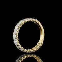 18K Yellow Gold 3/4 Eternity Band with U-Prong Set Emerald Cut Lab Diamonds - 2.11 Carat Total Weight - Covaloro Fine Jewelry