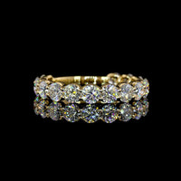 18K Yellow Gold 3/4 Eternity Band with U-Prong Set Round Brilliant Lab Diamonds - 2.18 Carat Total Diamond Weight - Covaloro Fine Jewelry