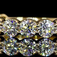 18K Yellow Gold 3/4 Eternity Band with U-Prong Set Round Brilliant Lab Diamonds - 2.18 Carat Total Diamond Weight - Covaloro Fine Jewelry