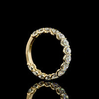 18K Yellow Gold 3/4 Eternity Band with U-Prong Set Round Brilliant Lab Diamonds - 2.18 Carat Total Diamond Weight - Covaloro Fine Jewelry
