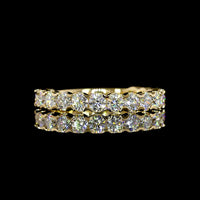 18K Yellow Gold 3/4 Eternity Band with U-Prong Set Round Lab Diamonds - 1.36 Carats Total Diamond Weight, E-F Color, VS Clarity - Covaloro Fine Jewelry