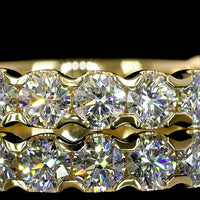 18K Yellow Gold 3/4 Eternity Band with U-Prong Set Round Lab Diamonds - 1.36 Carats Total Diamond Weight, E-F Color, VS Clarity - Covaloro Fine Jewelry