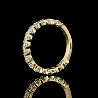 18K Yellow Gold 3/4 Eternity Band with U-Prong Set Round Lab Diamonds - 1.36 Carats Total Diamond Weight, E-F Color, VS Clarity - Covaloro Fine Jewelry