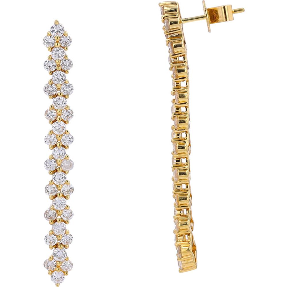 18K Yellow Gold 3 Carat Diamond Drop Earrings