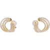 18K Yellow Gold 3 Carat Front To Back Hoop Diamond Earrings