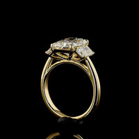 18K Yellow Gold 3 Stone Ring with North-South Radiant Cut Lab Diamonds - 3.34 Carats Total Diamond Weight - Covaloro Fine Jewelry
