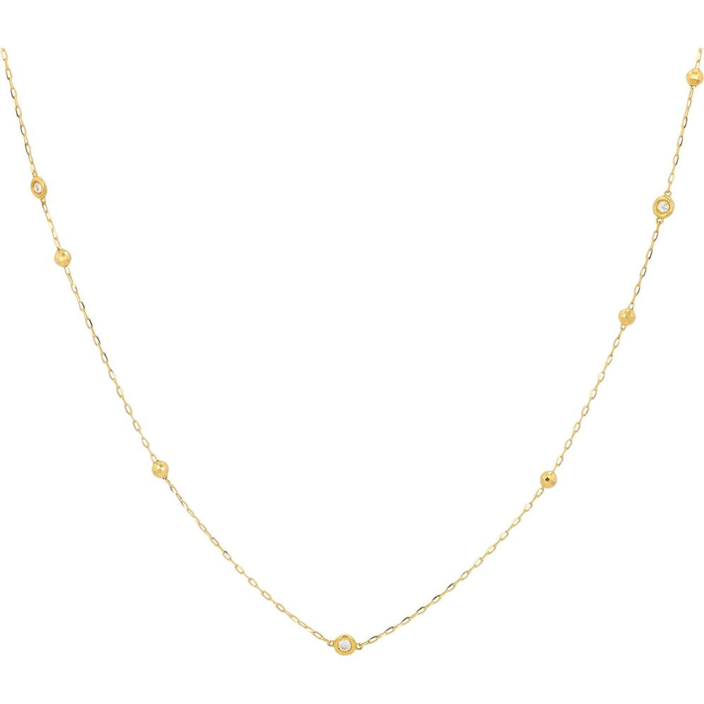18K Yellow Gold 34" Diamond Necklace with 0.80 Carats Total Diamond Weight