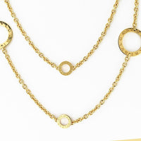 18K Yellow Gold 37-Inch Sautoir Necklace with Bvlgari Signature Logo Stations