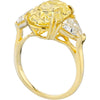 18K Yellow Gold 6- Carat Oval Diamond Fancy Intense Yellow GIA Ring