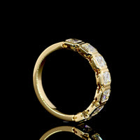 18K Yellow Gold 7-Stone Eternity Band with Bezel Set Emerald Cut Lab Diamonds - 1.97 Carat Total Weight, E-F VS1 - Covaloro Fine Jewelry