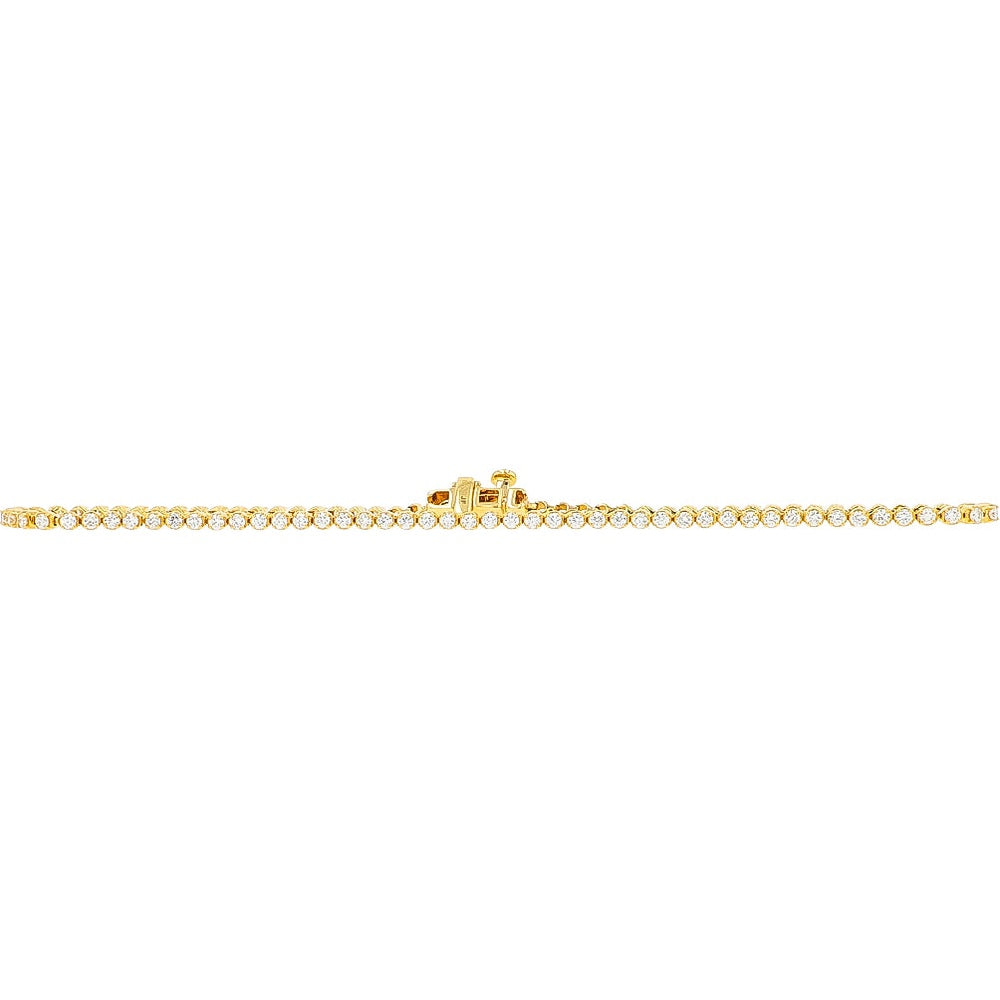 18K Yellow Gold 9-Inch Tennis Bracelet with Round Lab Grown Diamonds - 1.94 Carat Total Diamond Weight