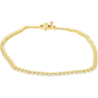 18K Yellow Gold 9-Inch Tennis Bracelet with Round Lab Grown Diamonds - 1.94 Carat Total Diamond Weight