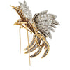 18K Yellow Gold and Platinum 20 Carat Diamond Bird Brooch